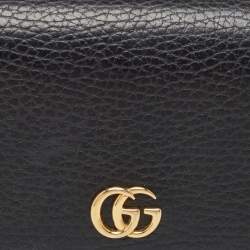 Gucci Black Leather GG Marmont Continental Wallet