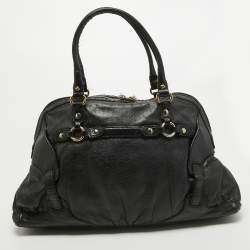 Gucci Black Leather Horsebit Nail Shoulder Bag