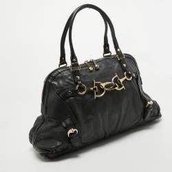 Gucci Black Leather Horsebit Nail Shoulder Bag