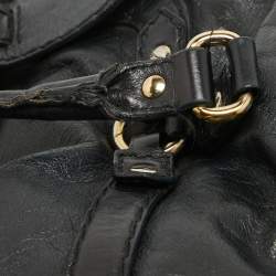 Gucci Black Leather Horsebit Nail Shoulder Bag