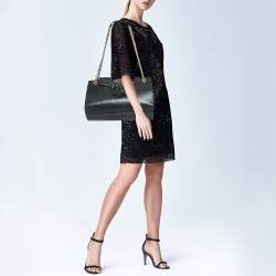 Gucci Black Leather Large Emily Chain Shoulder Bag