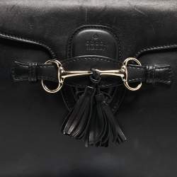 Gucci Black Leather Large Emily Chain Shoulder Bag