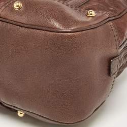 Pre Owned Gucci Dark Brown Guccissima Leather Jockey Boston Bag