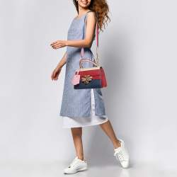 Pre Owned Gucci Multicolor Leather Small Queen Margaret Top Handle Bag