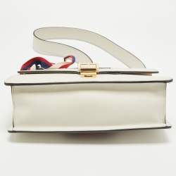 Gucci Off White Leather Small Web Sylvie Shoulder Bag