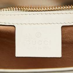 Gucci Off White Leather Small Web Sylvie Shoulder Bag