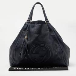مملوكة مسبقًا Gucci Blue Leather Large Soho Shopper Tote