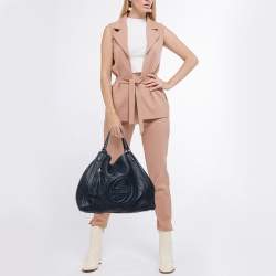 مملوكة مسبقًا Gucci Blue Leather Large Soho Shopper Tote