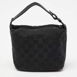 Pre Owned Gucci Black GG Canvas Mini Hobo