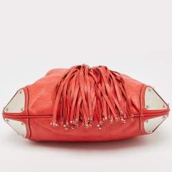 Pre Owned Gucci Red Guccissima Leather Medium Indy Hobo