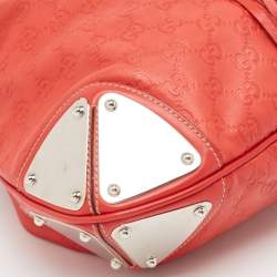 Pre Owned Gucci Red Guccissima Leather Medium Indy Hobo