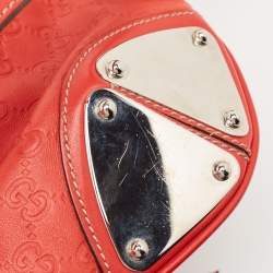 Pre Owned Gucci Red Guccissima Leather Medium Indy Hobo