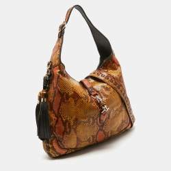 مملوكة مسبقًا Gucci Multicolor Python Large New Jackie Hobo