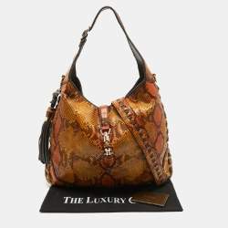 مملوكة مسبقًا Gucci Multicolor Python Large New Jackie Hobo