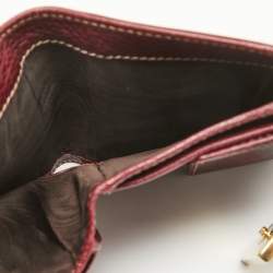 Gucci Beige/Burgundy GG Canvas and Leather Web Flap French Wallet