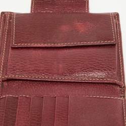 Gucci Beige/Burgundy GG Canvas and Leather Web Flap French Wallet