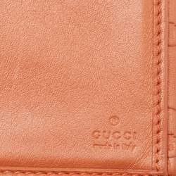 Pre Owned محفظة غوتشي كونتينينتال جلد غوتشيسيما وردي داكن مزين شعار الماركة