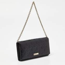 مملوكة مسبقًا محفظة بسلسلة غوتشي جلد مايكروغوتشيسيما سينامون وردية