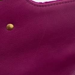 Pre Owned Gucci Purple Matelassé Velvet Small GG Marmont Shoulder Bag