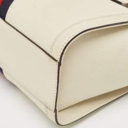 Pre Owned Gucci Off White Leather Small Ophidia Tote