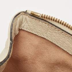 Pre Owned Gucci Off White Leather Small Ophidia Tote