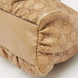 Pre Owned Gucci Gold Guccissima Leather Abbey D-Ring Hobo