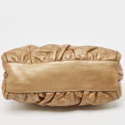 Pre Owned Gucci Gold Guccissima Leather Abbey D-Ring Hobo