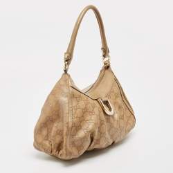 Pre Owned Gucci Gold Guccissima Leather Abbey D-Ring Hobo