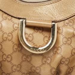 Pre Owned Gucci Gold Guccissima Leather Abbey D-Ring Hobo