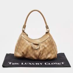 Pre Owned Gucci Gold Guccissima Leather Abbey D-Ring Hobo