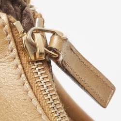 Pre Owned Gucci Gold Guccissima Leather Abbey D-Ring Hobo