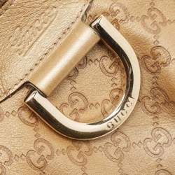Pre Owned Gucci Gold Guccissima Leather Abbey D-Ring Hobo