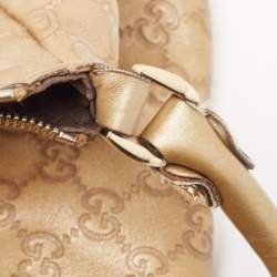 Pre Owned Gucci Gold Guccissima Leather Abbey D-Ring Hobo