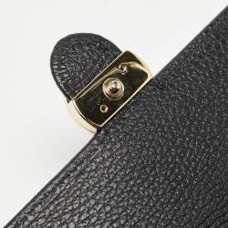 Gucci Black Leather Interlocking G Wallet On Chain