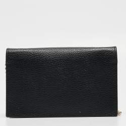 Gucci Black Leather Interlocking G Wallet On Chain