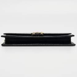 Gucci Black Leather Interlocking G Wallet On Chain