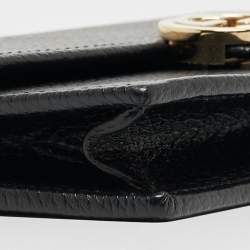 Gucci Black Leather Interlocking G Wallet On Chain
