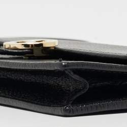 Gucci Black Leather Interlocking G Wallet On Chain