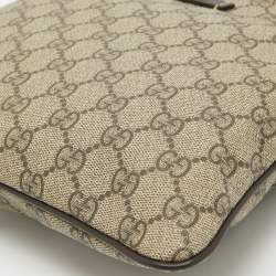 Pre Owned Gucci Beige/Brown GG Supreme Canvas Slim Messenger Bag