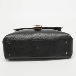 Pre Owned Gucci Black Leather Doller Interlocking G Top Handle Bag