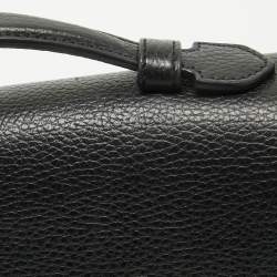 Pre Owned Gucci Black Leather Doller Interlocking G Top Handle Bag