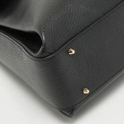 Pre Owned Gucci Black Leather Doller Interlocking G Top Handle Bag