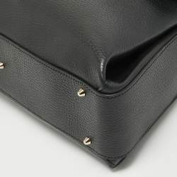Pre Owned Gucci Black Leather Doller Interlocking G Top Handle Bag