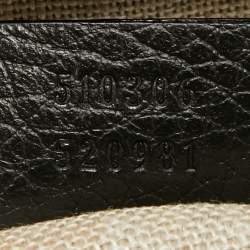 Pre Owned Gucci Black Leather Doller Interlocking G Top Handle Bag
