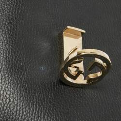 Pre Owned Gucci Black Leather Doller Interlocking G Top Handle Bag