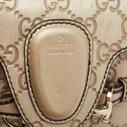 Pre Owned Gucci Pale Gold Guccissima Leather Small Emily Chain Shoulder Bag