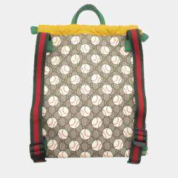 Pre Owned Gucci Beige GG Supreme Canvas Baseball Backpack