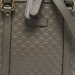 Pre Owned Gucci Grey Microguccissima Leather Mini Nice Dome Bag