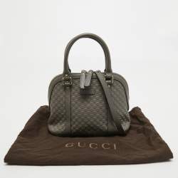 Pre Owned Gucci Grey Microguccissima Leather Mini Nice Dome Bag