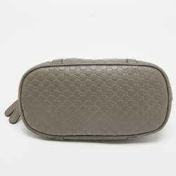 Pre Owned Gucci Grey Microguccissima Leather Mini Nice Dome Bag